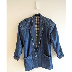 Vintage 'Gain Fit' woven shoulder denim blazer jacket